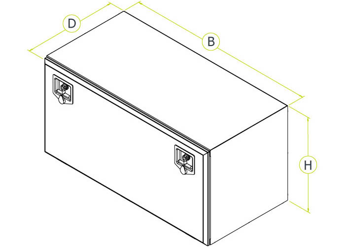 Toolbox Stainless Steel - 600x350x600 mm