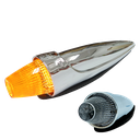 Chrome Torpedo Roof Marker Light - Amber with Clear Glass