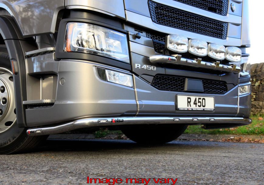 LoBar Aluminum - Scania R/S NextGen Medium Bumper - 5 White & 2 Amber LED