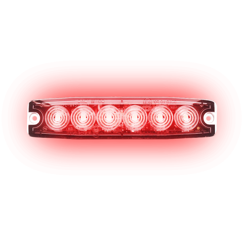 6-LED Ultra Thin Strobe red 12V/24V