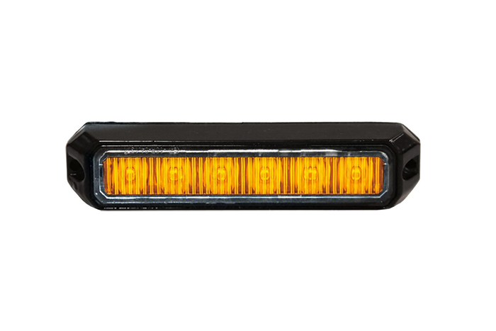 6-LED "MINI" Strobe/Warning Light Orange 12-24V | 128x28x21mm 