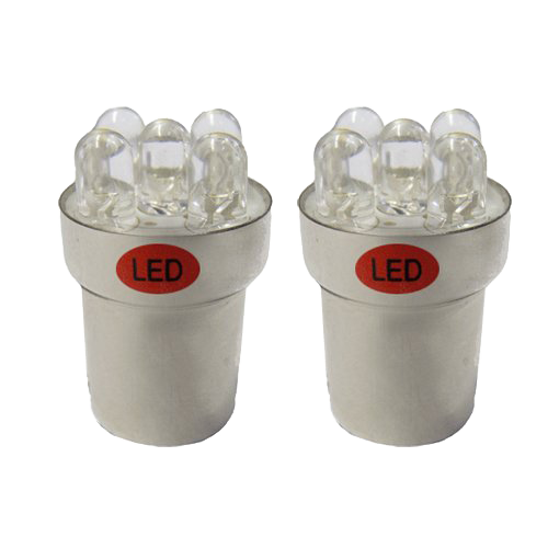 BA15s 5 Wedge LED's (2 Pc's) - Red