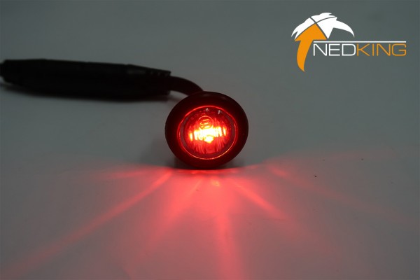 Round Red LED Position Light - Smoked Lens