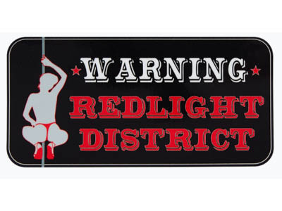 [500366] Warning Redlight District - Sticker
