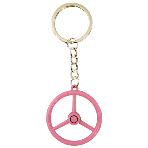 [500312] 3-Spoke Steering Wheel Keychain - Pink