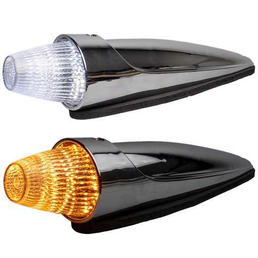 [1100732AW-LED] Chrome Torpedo Roof Marker Light - Dual Colour