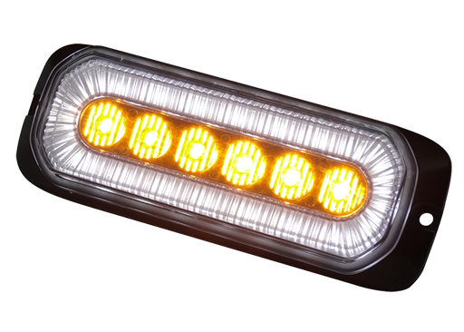 [26075014AW] Flashlight 6 LED, 12-24V, Amber LED, clear lens