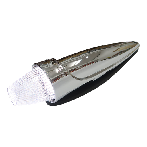 [1100732W-LED] Chrome Torpedo Roof Marker Light - White with Clear Glass