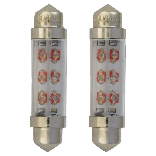 [201F4332VR] SV8.5 6 LED's (2 Pc's) - Red