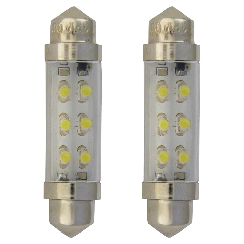 [201F4332VW] SV8.5 6 LED's (2 Pc's) - White