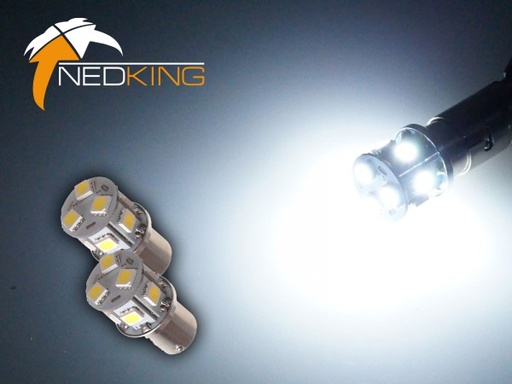 [2607015XW] BA15s 9 SMD LED's (2 Pc's) - Xenon White